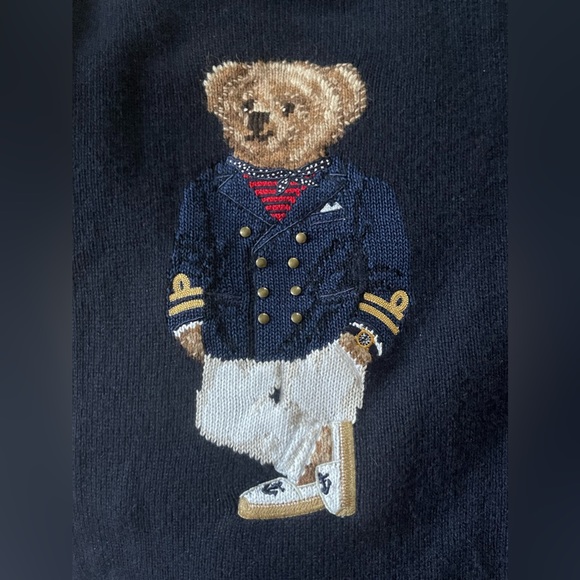 Med Ralph Lauren Purple Label Cashmere Nautical Captain Bear Sweater New $1495 - Picture 1 of 11